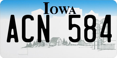 IA license plate ACN584