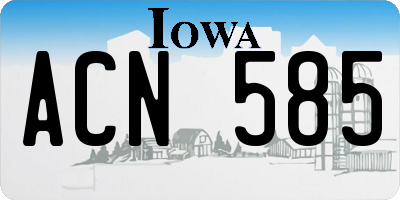 IA license plate ACN585