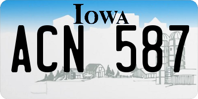 IA license plate ACN587