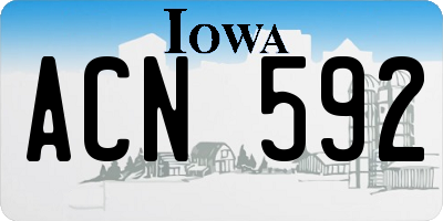 IA license plate ACN592