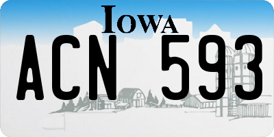 IA license plate ACN593