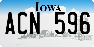 IA license plate ACN596