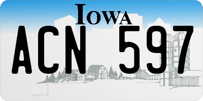 IA license plate ACN597