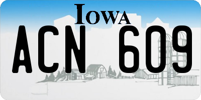 IA license plate ACN609