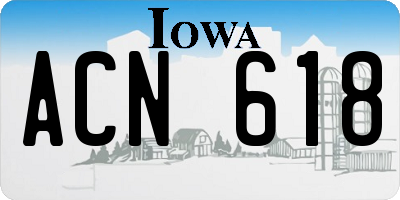 IA license plate ACN618