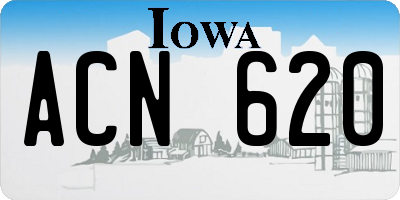 IA license plate ACN620