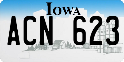 IA license plate ACN623
