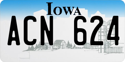 IA license plate ACN624