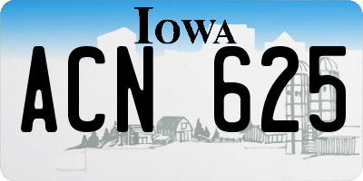 IA license plate ACN625