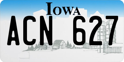 IA license plate ACN627
