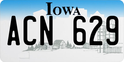 IA license plate ACN629