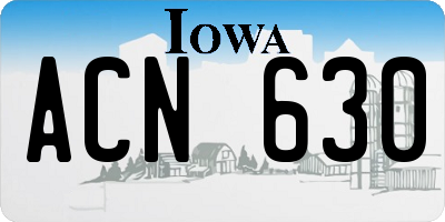 IA license plate ACN630