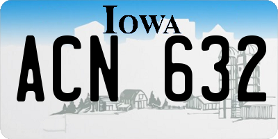 IA license plate ACN632