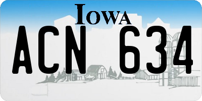 IA license plate ACN634
