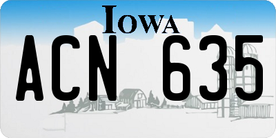 IA license plate ACN635