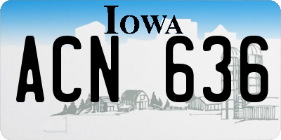 IA license plate ACN636
