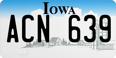 IA license plate ACN639