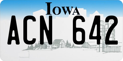 IA license plate ACN642