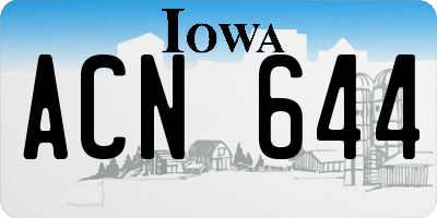 IA license plate ACN644