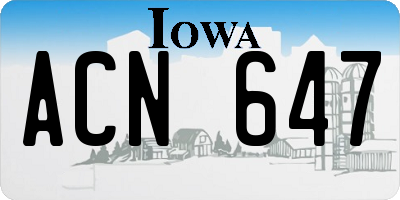 IA license plate ACN647