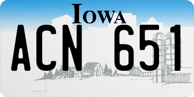 IA license plate ACN651