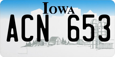 IA license plate ACN653