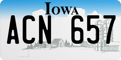 IA license plate ACN657