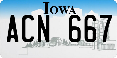 IA license plate ACN667