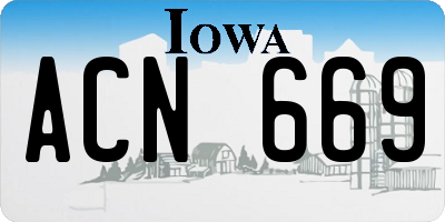 IA license plate ACN669