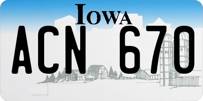 IA license plate ACN670