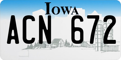 IA license plate ACN672