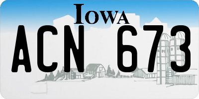 IA license plate ACN673