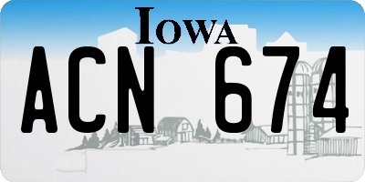 IA license plate ACN674