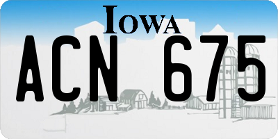 IA license plate ACN675