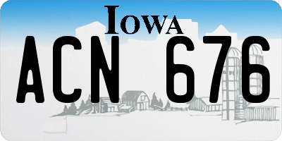 IA license plate ACN676