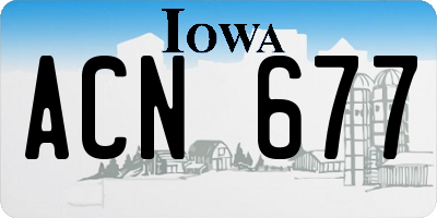 IA license plate ACN677
