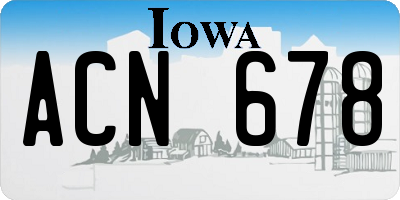 IA license plate ACN678