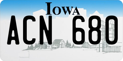 IA license plate ACN680