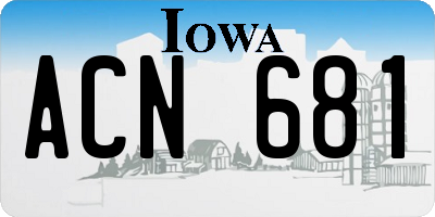 IA license plate ACN681