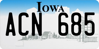 IA license plate ACN685