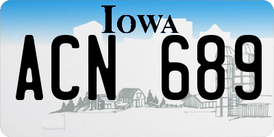 IA license plate ACN689