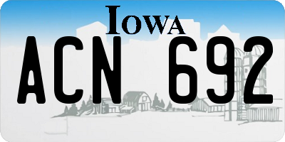 IA license plate ACN692