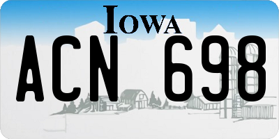 IA license plate ACN698