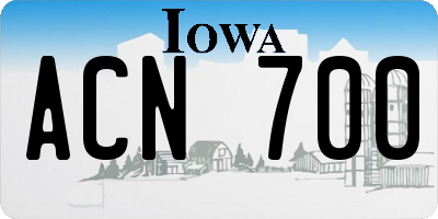 IA license plate ACN700