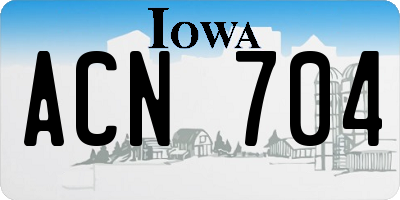IA license plate ACN704