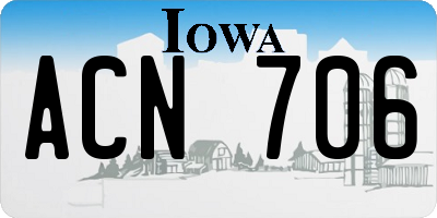 IA license plate ACN706