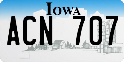 IA license plate ACN707