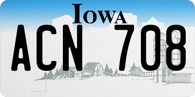 IA license plate ACN708
