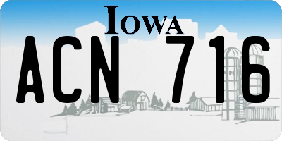 IA license plate ACN716