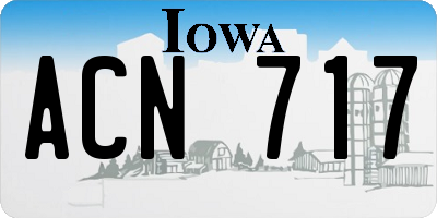 IA license plate ACN717